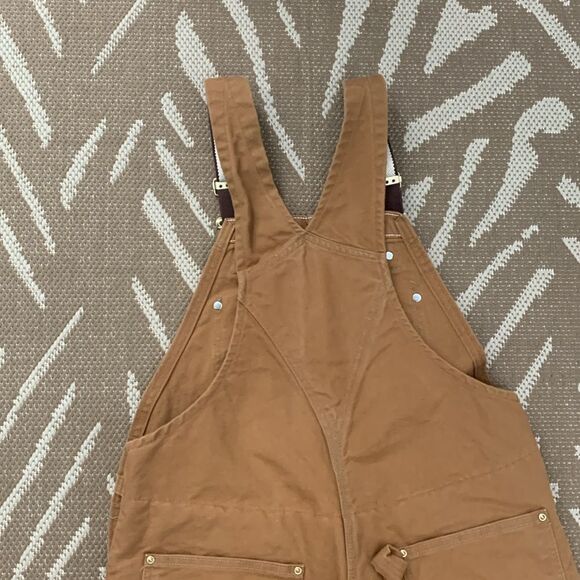 Carhartt Vintage Quilted Lined Chore Workwear Overalls R02 BRN Made In USA 36x30 - Picture 11 of 17